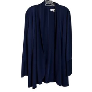 New Directions Studio Navy Blue Open Front‎ Cardigan Sweater Jacket Small (3074)